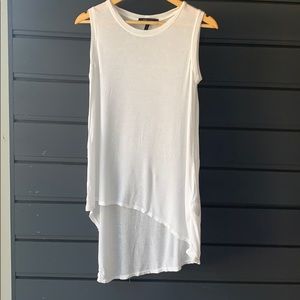 BCBG Maxazria Asymmetrical sheer tank top